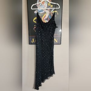 Sequins black Spegetti straped dress by STENAY size 16